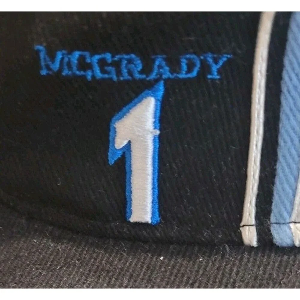 Vtg New Era Orlando Magic Tracy Mcgrady Fitted Hat Sz 7 3/8 NBA 59Fifty Wool Blk